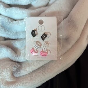 Kids' Black, White, and Pink Hair Ties